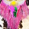 Hand Painted Steer Sunset Fringe Freshie -Southern Fried Chics 241E1C10 F9D0 4DC2 A877 B26FE48AFCFD