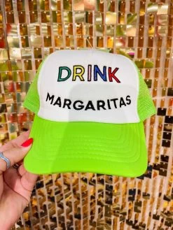 Drink Margaritas Lime Green Trucker Hat