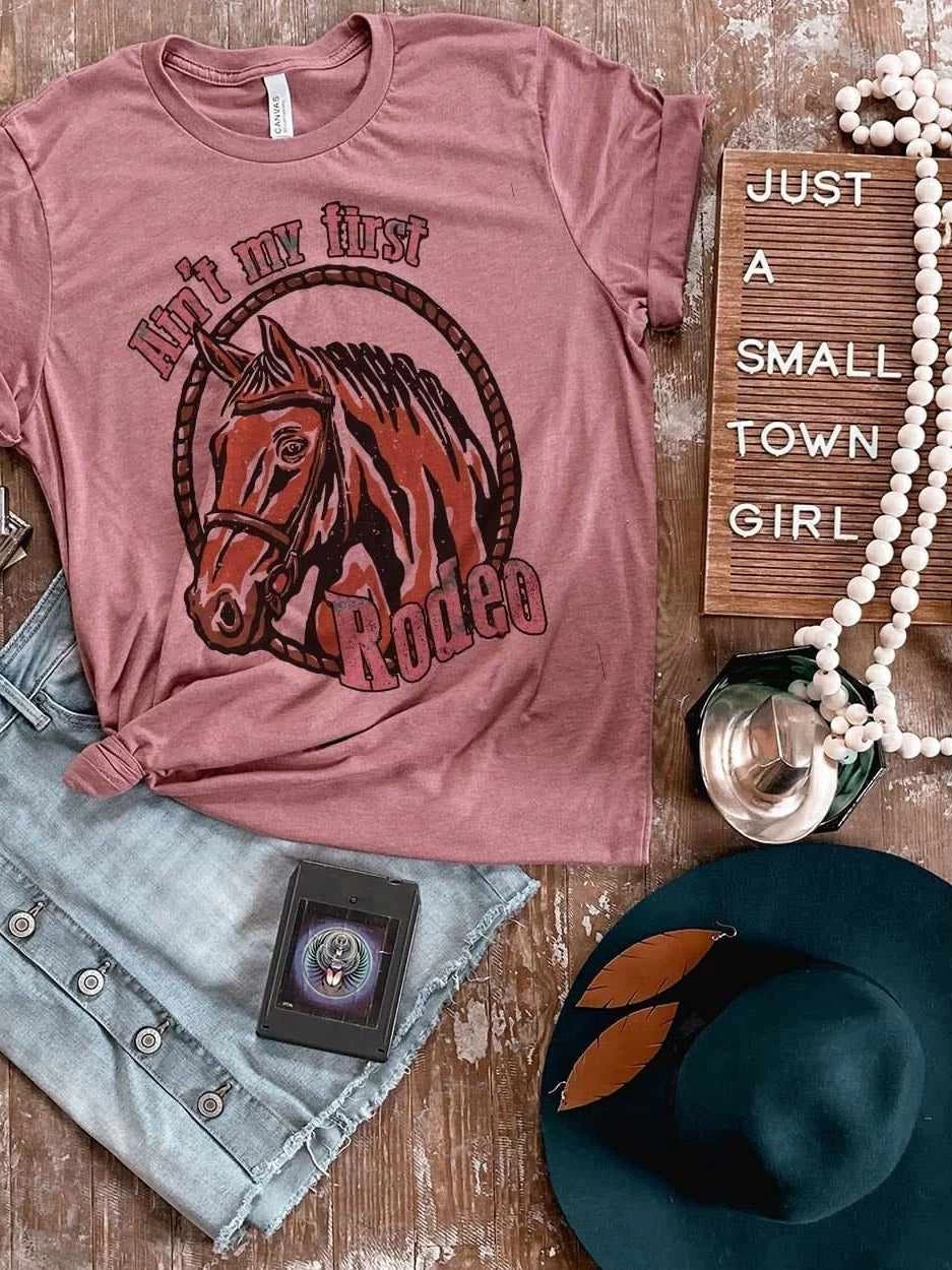 Aint My First Rodeo Tee - Mauve 3 Aint My First Rodeo Tee - Mauve