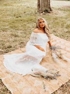 Bridal Off Shoulder White Dress -Southern Fried Chics Bridal Off Shoulder White Dress Dresses 3