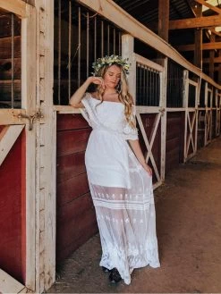 Bridal Off Shoulder White Dress -Southern Fried Chics Bridal Off Shoulder White Dress Dresses 4
