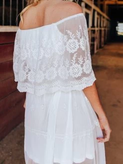 Bridal Off Shoulder White Dress -Southern Fried Chics Bridal Off Shoulder White Dress Dresses 7