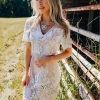 Bridal White Lace Dress With Tan Lining -Southern Fried Chics Bridal White Lace Dress with Tan Lining Dresses