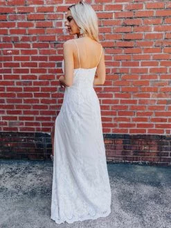 Champagne Maxi Dress With Lace -Southern Fried Chics Champagne Maxi Dress with Lace Dresses 3