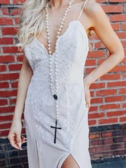 Champagne Maxi Dress With Lace -Southern Fried Chics Champagne Maxi Dress with Lace Dresses 6