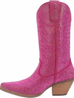 Silver Dollar Rhinestone Boot By Dan Post - Fuchsia -Southern Fried Chics DI570 FUCHSIA 3
