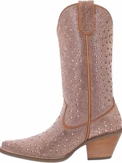 Silver Dollar Rhinestone Boot By Dan Post - Rose Gold -Southern Fried Chics DI570 ROSEGLD 3