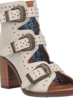 Ziggy Buckle Bootie By Dan Post - White