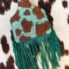 Teal Fringe Cow Tag Freshie