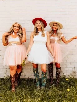Friday Night Lights Dress Short - Gold/Peach -Southern Fried Chics Friday Night Lights Dress Short GoldPeach Dresses 3