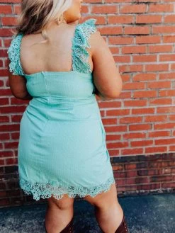 Hello Beautiful Dress - Mint -Southern Fried Chics Hello Beautiful Dress Mint Dresses 3