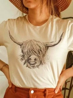 Highland Cow Tee -Southern Fried Chics Highland Cow Tee T Shirts