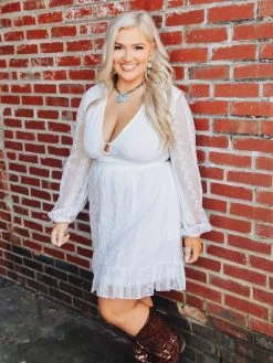 Hit The Town Dress - White -Southern Fried Chics Hit The Town Dress White Dresses 5