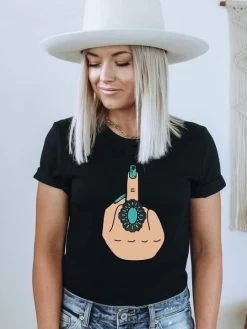 Turquoise Middle Finger T-shirt