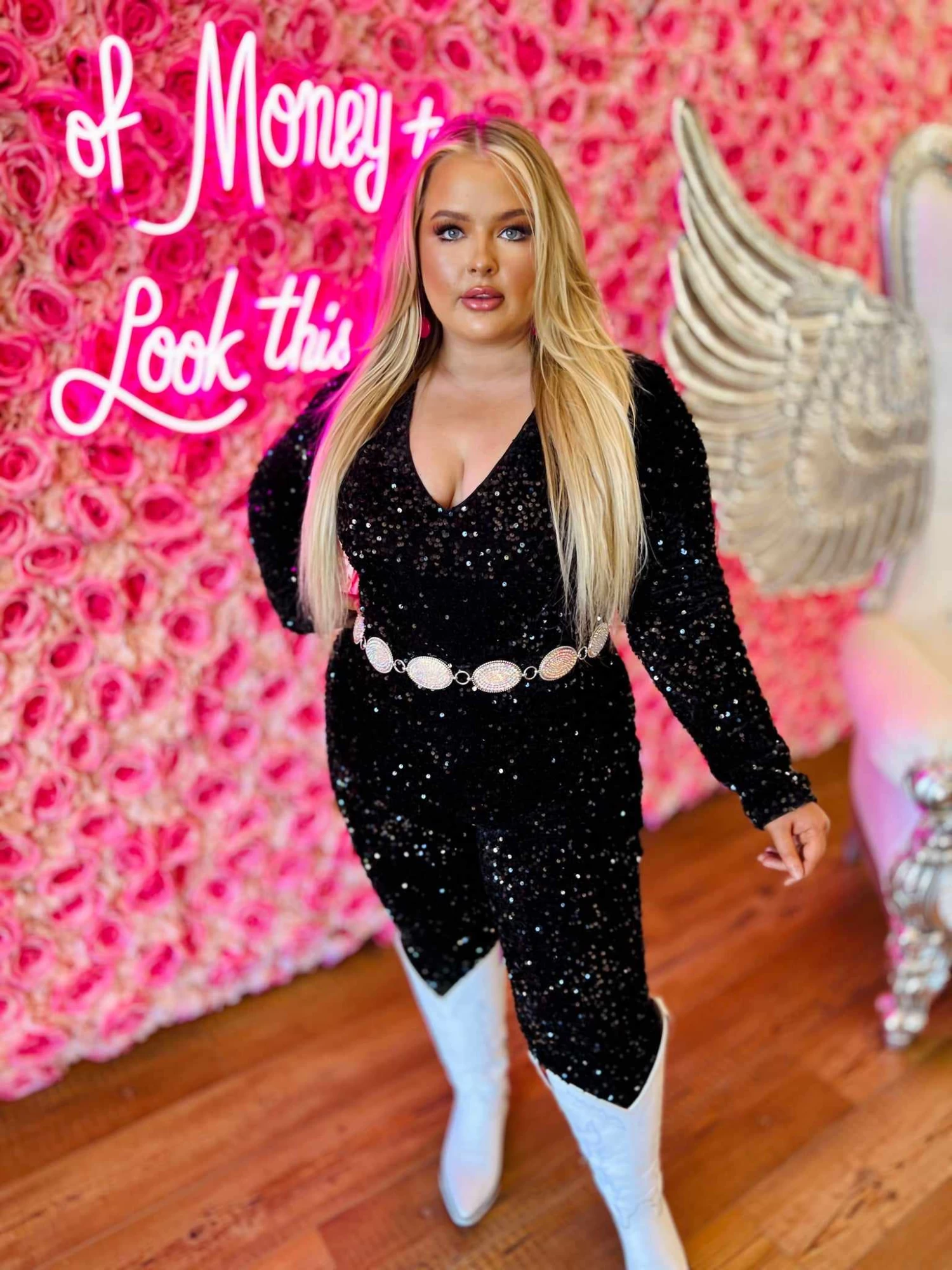 Nashville Nights Black Sequin Jumpsuit 3 Nashville Nights Black Sequin Jumpsuit