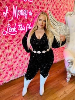 Nashville Nights Black Sequin Jumpsuit 16 Nashville Nights Black Sequin Jumpsuit -Southern Fried Chics IMG 8288