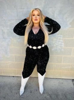 Nashville Nights Black Sequin Jumpsuit 17 Nashville Nights Black Sequin Jumpsuit -Southern Fried Chics IMG 8291