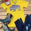 Leopard Buffalo Tee - Mustard -Southern Fried Chics Leopard Buffalo Tee Mustard T Shirts