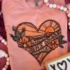 Mi Amor Hand Drawn Heart Tee - Desert Rose