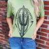 Midnight Cactus Tee - Green -Southern Fried Chics Midnight Cactus Tee Green T Shirts