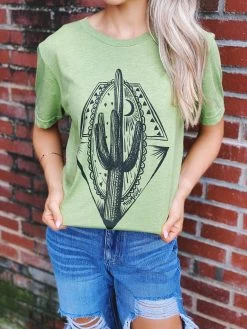 Midnight Cactus Tee - Green