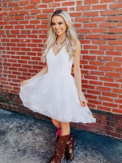 Need You Now Dress - White -Southern Fried Chics Need You Now Dress White Dresses 4