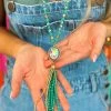 Crash My Party Iridescent Oval Crystal Beaded Gold Chain Necklace - Turquoise -Southern Fried Chics PhotoApr052023 40607PM