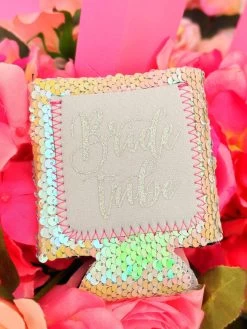 Bride Tribe Iridescent Sequin Koozie