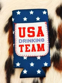 USA Drinking Team Star Slim Can Koozie