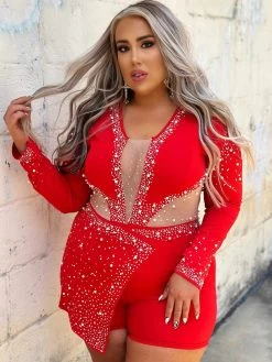 Vegas Baby Romper - Red