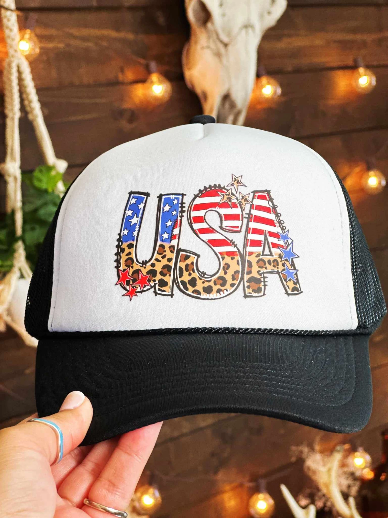 Leopard USA Trucker Hat 3 Leopard USA Trucker Hat