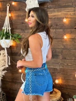 Matching Vibes Rhinestone Bodysuit - White -Southern Fried Chics PhotoApr202023 23709PM