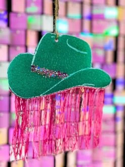 Teal Rhinestone Cowgirl Fringe Freshie
