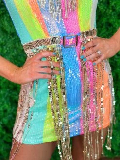 Karma Is My Boyfriend Sequin Dress - Rainbow -Southern Fried Chics PhotoApr262023 34705PM