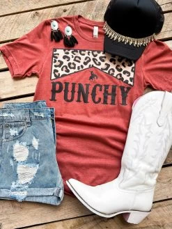 Punchy Rust And Leopard T Shirt
