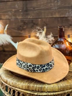 Giddy Up Felt Western Hat - Camel -Southern Fried Chics PhotoFeb062023 100847AM