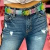Disco Cowgirl Belt - Rainbow -Southern Fried Chics PhotoFeb092023 20301PM
