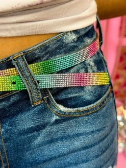 Disco Cowgirl Thin Belt - Rainbow -Southern Fried Chics PhotoFeb092023 20628PM