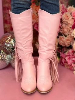 Long Live Cowgirls Fringe Boots - Light Pink -Southern Fried Chics PhotoFeb092023 44047PM