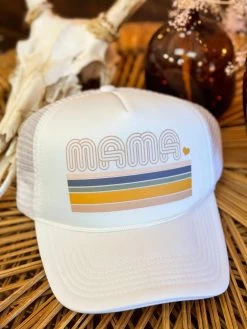 Mama Striped Trucker Hat