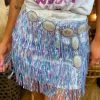 Electric Unicorn Sequin Fringe Skirt