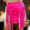 Spin Me Around Hot Pink Fringe Mini Skirt -Southern Fried Chics PhotoFeb162023 33248PM