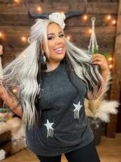 Rhinestone Star T Shirt Dress -Southern Fried Chics PhotoFeb242023 103737AM