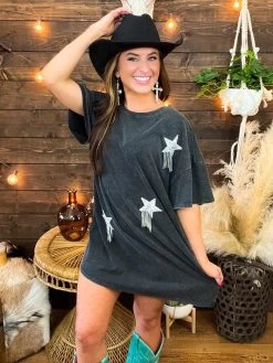 Rhinestone Star T Shirt Dress