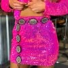 Neon Bandita Pink Sequin Skirt