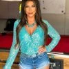 Hello Darlin Turquoise Sequin Cap Sleeve Bodysuit -Southern Fried Chics PhotoJan132023 111816AM