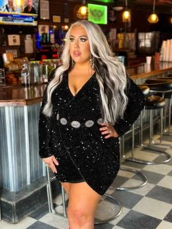 Nashville Nights Black Sequin Cocktail Dress -Southern Fried Chics PhotoJan132023 115619AM