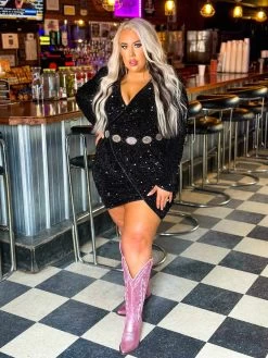 Nashville Nights Black Sequin Cocktail Dress -Southern Fried Chics PhotoJan132023 115709AM