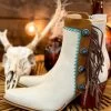 Givin Gizelle Fringe Booties - Beige -Southern Fried Chics PhotoJan182023 111129AM