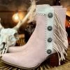 Givin Gizelle Fringe Booties - Pink -Southern Fried Chics PhotoJan182023 111329AM